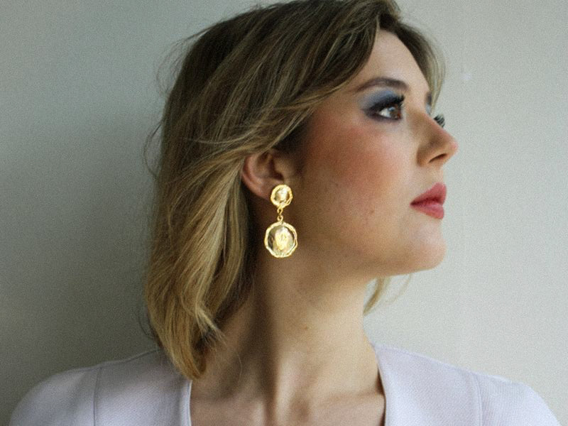 rio gold drop earrings