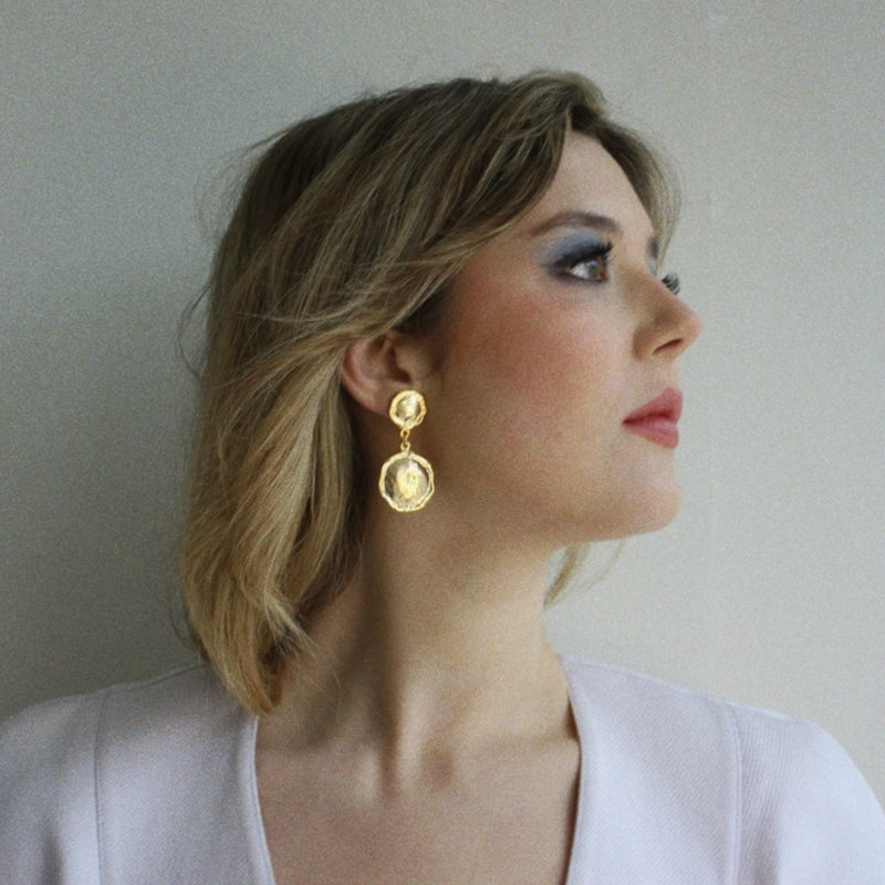 'Rio' Gold Plated Drop Earrings